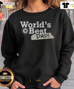 Alt Text: Premium Winnipeg Jets World's Best Dad Sweatshirt featuring team colors and logo, perfect gift for hockey dads.