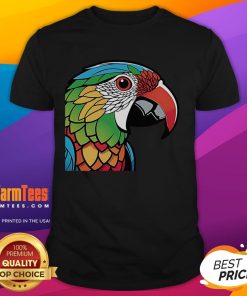 Pretty colorful lovebird parrot doodle T-shirt featuring vibrant bird illustrations and a fun, playful design.