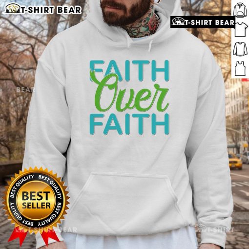 Pretty Faith Over Faith Hoodie in black, featuring a stylish design perfect for casual wear and expressing faith.
