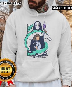 Alt Text: Cozy hoodie featuring Spirited Away design, perfect for fans of Ghibli's fantasy journey and magical adventures.