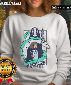Pretty Ghibli Spirited Away Journey to Fantasy sweatshirt featuring vibrant artwork and cozy design.