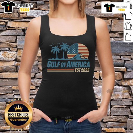 Retro vintage beach wave tank top featuring the Pretty Gulf of America design, perfect for summer style in 2025.