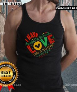 Pretty tank top with 'Love Hate Is Too Great A Burden To Bear' slogan, perfect for casual outfits and expressing personal style.