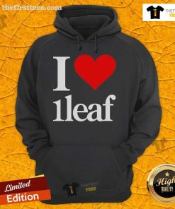 Pretty I Love 1leaf hoodie featuring a stylish heart design, perfect for nature lovers and cozy fashion enthusiasts.