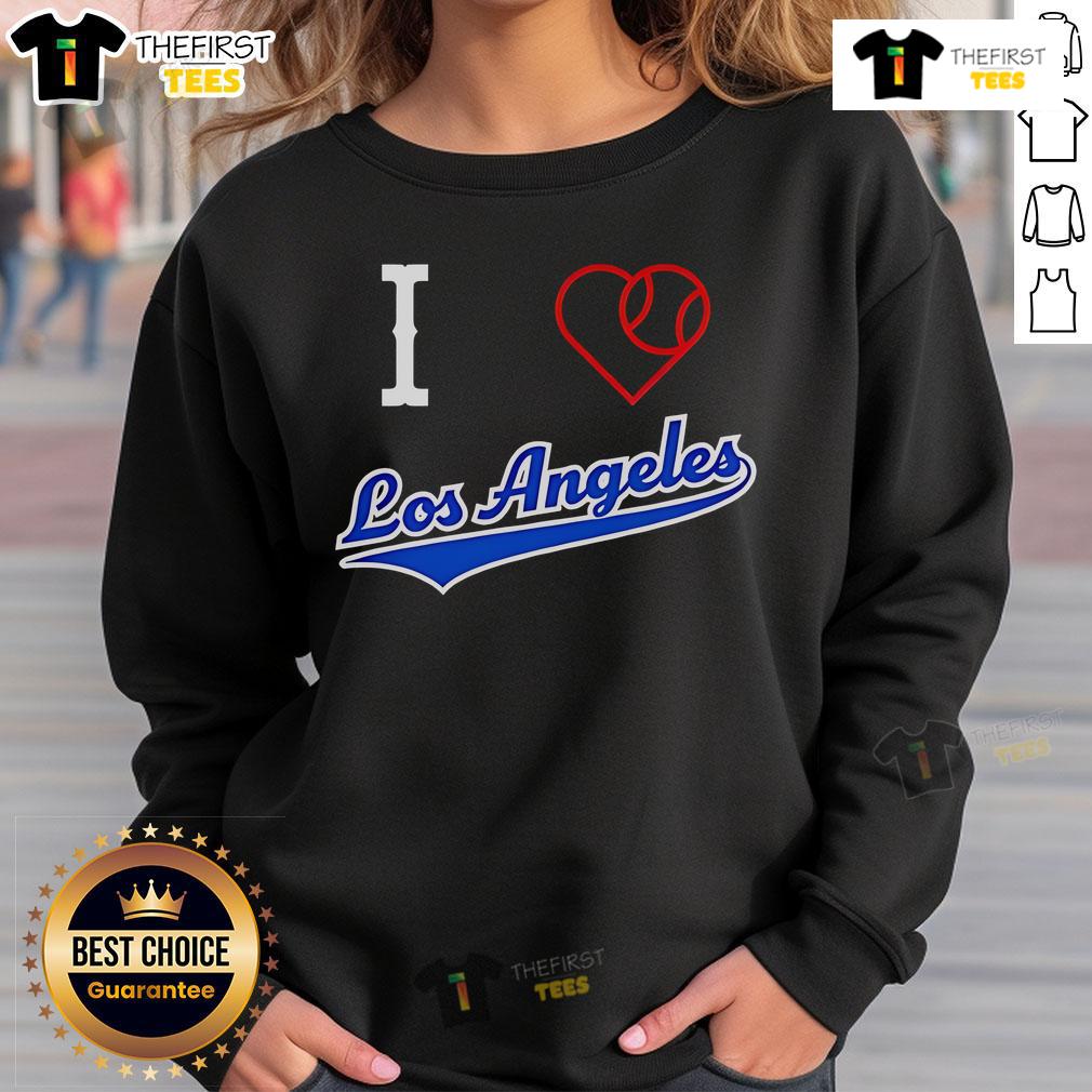 Pretty I Love Los Angeles Baseball Sweatshirt Pretty I Love Los Angeles baseball sweatshirt showcasing a stylish design perfect for LA fans and casual wear.