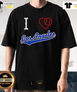 Pretty I Love Los Angeles baseball t-shirt featuring a stylish design, perfect for LA fans and casual wear.