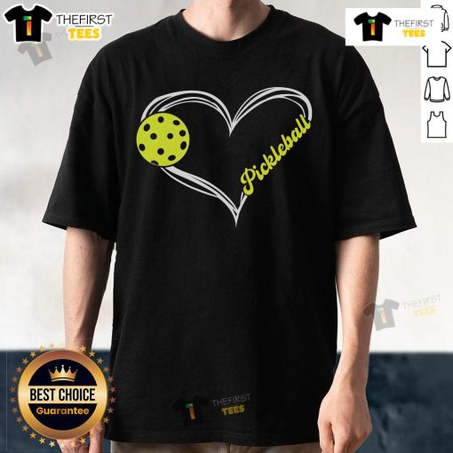 Pretty I Love Pickleball Cute Match T-Shirt featuring a playful design, perfect for pickleball enthusiasts.