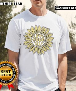 Pretty Levity Love Yourself Flower T-Shirt featuring vibrant floral design and uplifting message for self-love.