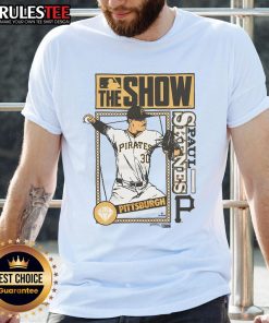 Pretty MLB The Show Pirates Paul Skenes T-Shirt featuring vibrant team colors and graphics for fans and gamers.