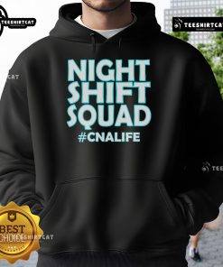 Pretty Night Shift Squad CNALIFE Hoodie in vibrant colors, perfect for nurses and healthcare workers on night shifts.