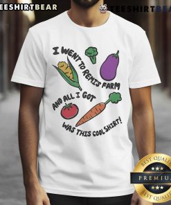Pretty Remi Wolf wearing 'I Went To Remis Farm And All I Got Was This Cool Shirt' T-shirt at a vibrant farm setting.