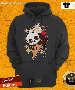 Pretty Spooky Summer Treat ice cream skull hoodie featuring a stylish design perfect for Halloween and summer fun.