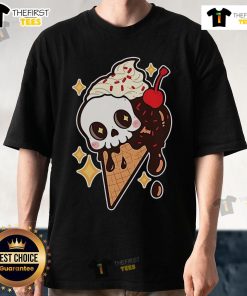 Pretty Spooky Summer Treat Ice Cream Skull T-Shirt featuring a fun skull design with colorful ice cream toppings.