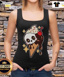 Pretty spooky summer treat ice cream skull tank top featuring a colorful skull design perfect for summer festivities.