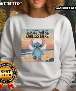 Cozy sweatshirt featuring 'Pretty Stitch' design, perfect for beach sunset walks and endless talks.