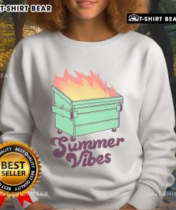 Pretty Summer Vibes Dumpster Fire Sweatshirt featuring a vibrant design perfect for casual summer wear.