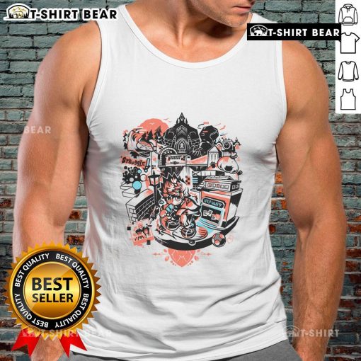 Pretty sundown scene featuring Roxas in a Twilight Town tank top from Kingdom Hearts, capturing a magical moment.