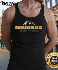 Pretty sunshine graphic tank top, perfect for summer vibes and expressing happiness. Ideal for casual outings.