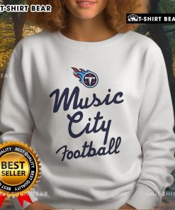 Pretty Tennessee Titans NFL Music City football sweatshirt in blue, perfect for game day and fan apparel.