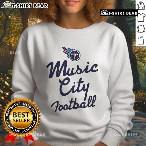 Pretty Tennessee Titans NFL Music City football sweatshirt in blue, perfect for game day and fan apparel.