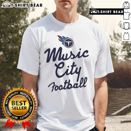 Alt Text: Pretty Tennessee Titans NFL Music City Football T-Shirt featuring vibrant team colors and stylish design for fans.