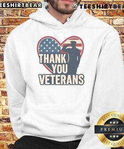 Pretty Thank You Veterans America heart hoodie featuring a patriotic design celebrating veterans' service.