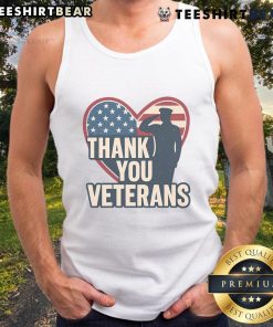 Pretty Thank You Veterans America Heart Tank Top with patriotic design, perfect for honoring veterans in style.