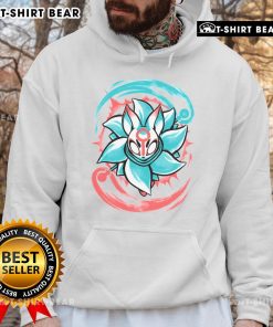 Alt Text: Pretty teal lotus blooms hoodie featuring a vibrant floral design, perfect for stylish and comfortable wear.