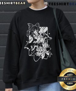 Pretty Touhou Am I Dreaming sweatshirt featuring Reimu Hakurei and Marisa Kirisame, perfect for fans of the series.