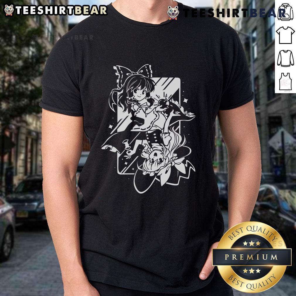 Pretty Touhou Am I Dreaming Reimu Hakurei Marisa Kirisame T Shirt Pretty Touhou Am I Dreaming T-Shirt featuring Reimu Hakurei and Marisa Kirisame in vibrant colors and detailed design.