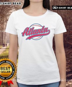 Pretty vintage Atlanta baseball ladies tee featuring a classic design, perfect for fans of retro sportswear.