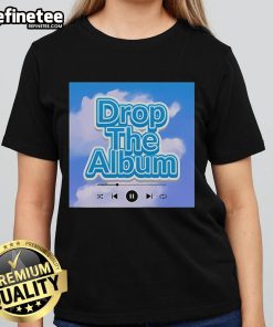 Pretty Yuno Miles Drop The Album Clouds Ladies Tee featuring vibrant graphic design on a stylish women's shirt.