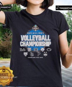 Alt Text: 2025 NCAA Men's Volleyball Championships Opening Round Ladies Tee featuring team colors and logo design.
