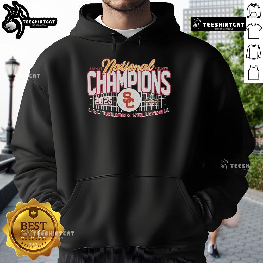 Top 2025 Ncaa Men'S Volleyball National Champions Usc Trojans Hoodie USC Trojans hoodie celebrating the 2025 NCAA Men's Volleyball National Champions, showcasing team pride and style.