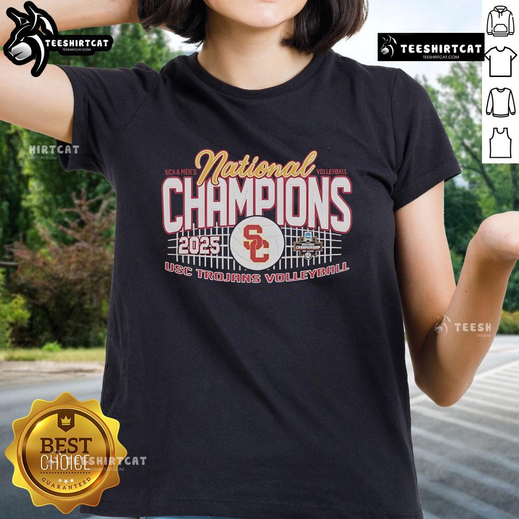 Top 2025 Ncaa Men'S Volleyball National Champions Usc Trojans Ladies Tee USC Trojans Ladies Tee celebrating the Top 2025 NCAA Men's Volleyball National Champions, featuring vibrant team colors.