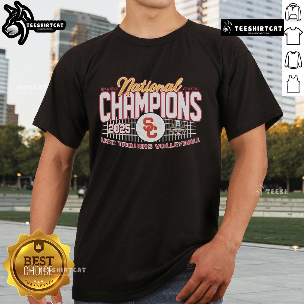 Top 2025 Ncaa Men'S Volleyball National Champions Usc Trojans T Shirt USC Trojans T-Shirt celebrating the 2025 NCAA Men's Volleyball National Champions, featuring bold team graphics.