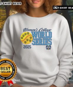 Top 2025 NCAA Softball Women's College World Series infield sweatshirt, featuring team colors and logo design.