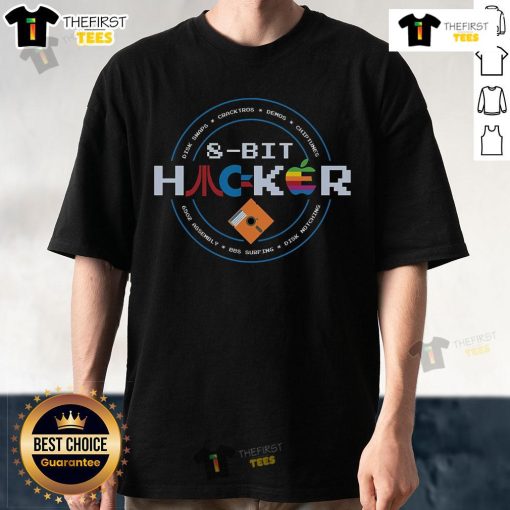 Top 8-Bit Hacker T-Shirt featuring retro gaming graphics and hacker-themed design, perfect for tech enthusiasts.