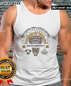 Adelphi University Men's Lacrosse 2025 DII National Champions tank top showcasing team pride and championship spirit.