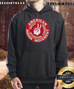 Top American Indian Movement Nomads Stronghold International logo hoodie design showcasing indigenous pride and culture.