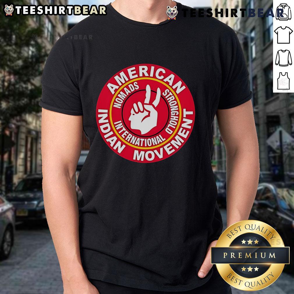 Top American Indian Movement Nomads Stronghold International Logo T Shirt Top American Indian Movement Nomads Stronghold logo T-shirt showcasing indigenous pride and cultural heritage.