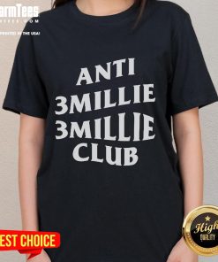 Top Anti 3millie Club Ladies Tee featuring trendy design and comfortable fit for stylish women.