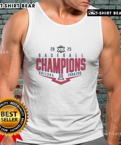 Alt Text: Arizona Wildcats 2025 Big 12 Baseball Conference Tournament Champions tank top design featuring team colors and logo.