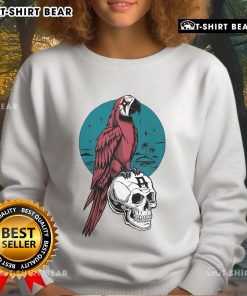 Top Avatar Parrot Skull Sweatshirt featuring a vibrant parrot skull design on a cozy fabric, perfect for quirky fashion lovers.