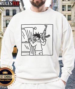 Cozy 'Who's That Peeking Through My Window' sweatshirt featuring a playful design, perfect for casual fall outfits.