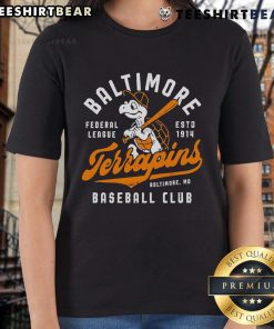 Vintage ladies tee featuring the Top Baltimore Terrapins Maryland baseball logo in stylish design.