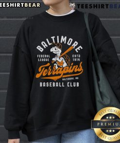 Vintage sweatshirt featuring the Top Baltimore Terrapins Maryland Baseball logo in vibrant colors and classic design.