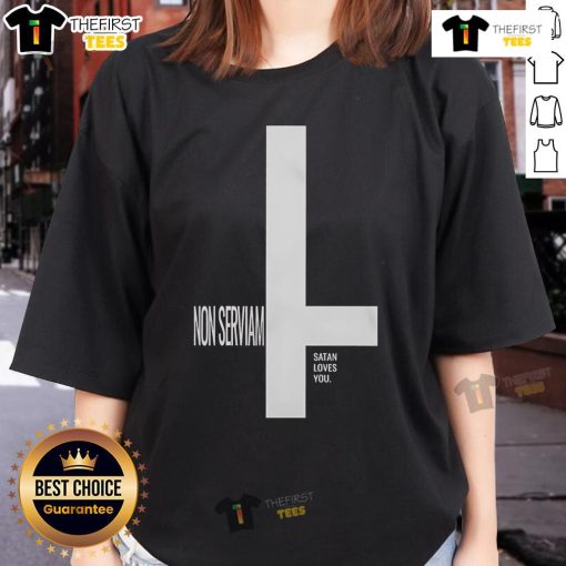 Top Behemoth NeroNoir Non Serviam Satan Loves You Ladies Tee featuring bold graphic design and stylish fit.