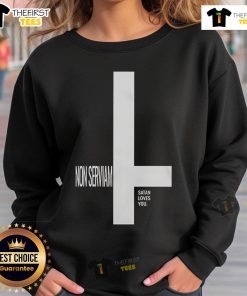 Stylish Top Behemoth NeroNoir Non Serviam Satan Loves You sweatshirt featuring bold graphic design and comfortable fit.