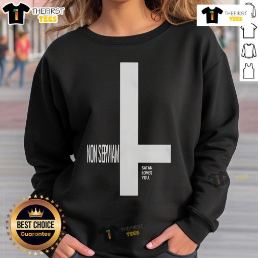 Stylish Top Behemoth NeroNoir Non Serviam Satan Loves You sweatshirt featuring bold graphic design and comfortable fit.